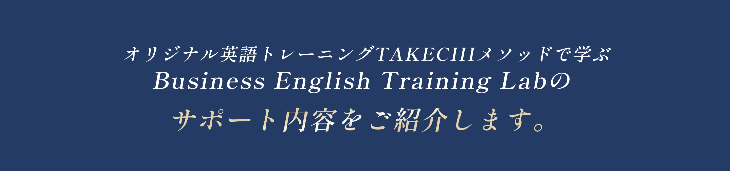 オリジナル英語トレーニングTAKECHIメソッドで学ぶBusiness English Training Labのサポート内容をご紹介します。